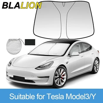 BLALION čelného skla slnečník Kryty Clony proti oslneniu Pre Tesla Model 3 / Y / Y / X Auto Predné Okno opaľovací Krém Chránič Parasol Coche