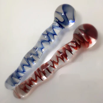 Krištáľové sklo umelé penisy análny konektor pre ženy Masturbator Vzor sklenené dildo sexuálne hračky, sklo zadok plug sex produkt