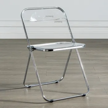 Moderné Luxusné Kovové Akryl jedálenské stoličky Nordic Transparentné Skladacie Kancelárske Stoličky Crystal jedálenské stoličky umenie Jedáleň Nábytok
