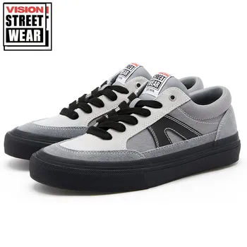 VÍZIA STREET NOSIŤ Stick hlboké konkávne gray black jediným nízke plyšové mužov a žien nové športové topánky ulici plátno topánky